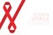 Red ribbon AIDS, HIV icon flat color design illustration