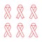 Red ribbon AIDS, HIV icon illustration, flat color