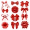 Red ribbon bows