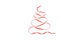 Red ribbon in the form of a Christmas tree on a white background