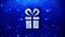 Red Ribbon Gift Box Present Icon Blinking Glitter Glowing Shine Particles.