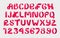 Red Ribbon script font.