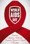 Red Ribbon and Shield Commemorating Prevention in World AIDS Day, Vector Illustration