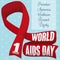 Red Ribbon with Some Precepts for World AIDS Day, Vector Illustration