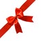 Red ribbon tied in bow