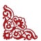 Red Richelieu embroidery patterns on the white background