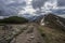 The red ridge trail from Kasprowy peak. Tatra Mountains