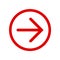 Red right next arrow in red circle. Icon for buttons on your web site pages