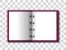 Red ring binder folder on checkered background