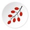 Red ripe barberries icon circle