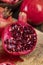 Red ripe pomegranate ready for eating