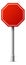 Red road sign. Realistic blank octagon board. Alarm symbol