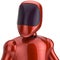 Red robot futuristic cyborg artificial bot android avatar icon