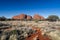 Red rock of Alice Sping under clear blue sky