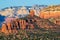 Red Rock Butte Overlooking Homes In Valley