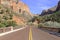 Red rock canyon and mountains, Zion National Park, Utah