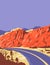 Red Rock Canyon National Conservation Area in the Mojave Desert Nevada USA WPA Poster Art