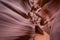 Red rock formations in slot canyon Lower Antelope Canyon at Page, USA