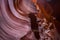 Red rock formations in slot canyon Lower Antelope Canyon at Page, USA