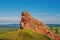 Red rock among the hills and steppes of Khakassia Kazanovka Ded