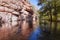 Red Rock Mirror Refection On Oak Creek In Sedona