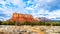 The red rock mountain named Courthouse Butte near the city of Sedona, Arizona