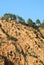 Red rock of mountains in the area called Calanques of Piana in C