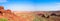  red rock mountains canyon panorama with blue sky