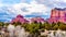 Red Rock Mountains named Bell Rock, on the left, and part of Courthouse Butte, on the right, near the city of Sedona, Arizona