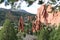 Red Rock Pinnacles in a sweeping landscape mountain view at Garden of the Gods in Colorado Springs, Colorado