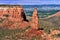 Red rock Valley with green shrubbery