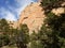 Red rock walls with blue sky. Window Rock trail, Arizona