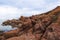 Red rocks on Sardinia near the village Isola Rossa