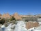 Red rocks and white snow. Window Rock, AZ.