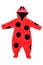 Red rompers with a pattern ladybird.