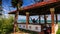 Red Roof Pavilion with Girl in Hammock is on High Beach