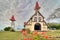 Red roofed church