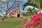 Red roofed church in Mauritius