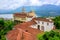 Red roofs of Madonna del Sasso Church, Locarno, Switzerland