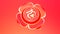 Red Root Chakra muladhara symbol concept of Hinduism, Buddhism, Ayurveda. Basic trust. 3d rendering