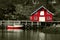 Red Rorbu and Boat at the Lofoten