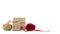 Red rose, brown gift boxes, rope and red ribbon