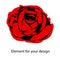 Red rose is careless. Vector illustration isolated on a white background