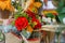 Red rose with an ear of wheat, Sant Jordi celebration on April 23rd in Catalonia, Spain