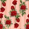 Red rose flower bouquet spreads creeper elements seamless pattern wallpaper