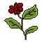 Red rose flower pixel art