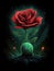 Red rose flower on planet of mars, ray bradbury martian chronicles. Generative AI