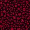 Red Rose flowers silhouette seamless pattern.