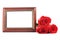Red rose with a framework for photo
