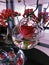 Red rose in glass. Beautiful flower in water glass